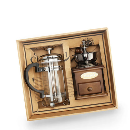 HeritageCraft Coffee Grinder &amp; French Press Set