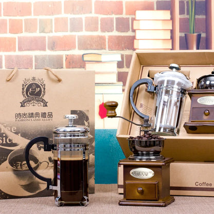 HeritageCraft Coffee Grinder &amp; French Press Set